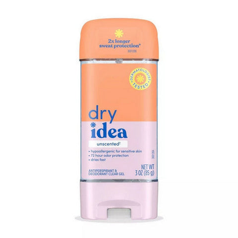 Dry Idea, Gel Deodorant And Antiperspirant Unscented & Hypoallergenic For Sensitive Skin, 3 Oz Dry Idea