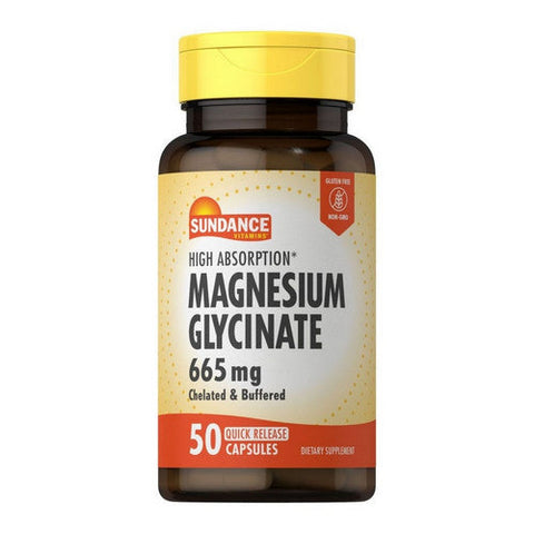 Sundance, Magnesium Glycinate Quick Release, 665 Mg, 50 Caps Sundance
