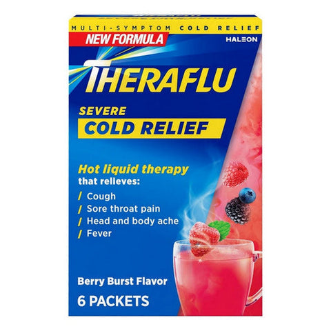 Theraflu, Severe Cold Relief Packets Daytime Formula Berry Burst, 6 Count Theraflu
