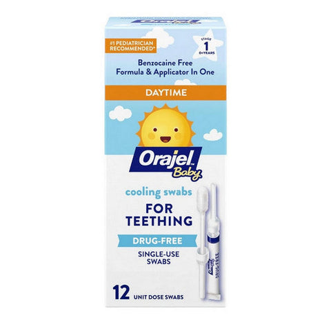 Orajel, Baby Cooling Swabs For Teething Daytime, 12 Count Orajel