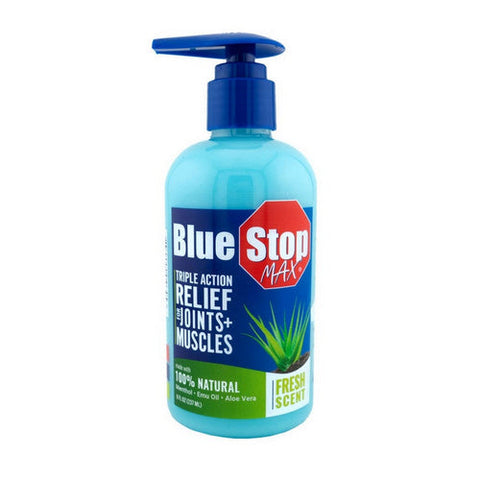 Blue Stop Max, Triple Action Fresh Scent Relief For Joints + Muscles, 8 Oz Blue Stop Max