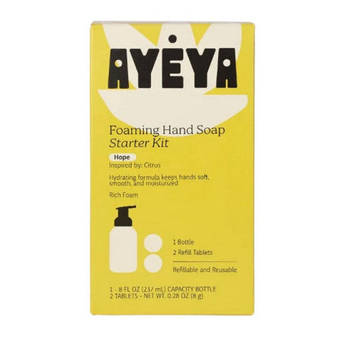 Ayeya, Foaming Hand Soap Hope Citrus Starter Kit, 2 Tabs Ayeya