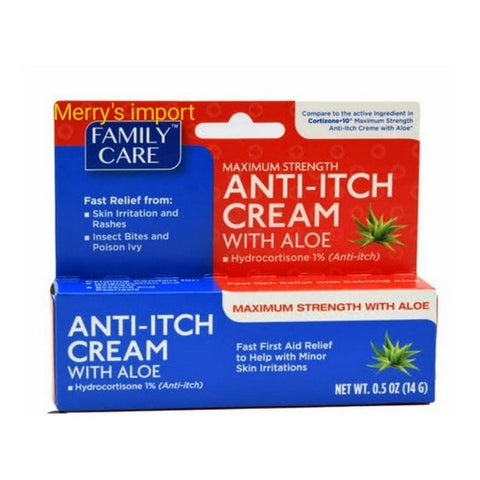 Family Care, Anti Itch Cream With Aloe, 0.5 Oz Family Care