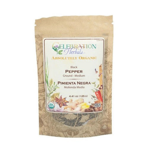 Celebration Herbals, Organic Pepper Black 28 Mesh Regular Grind, 16 Oz Celebration Herbals