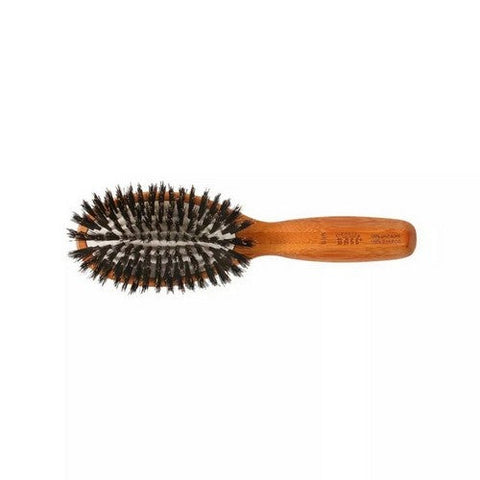 Dark Bamboo Small Oval Hairbrush 1 Count by Bass Brushes