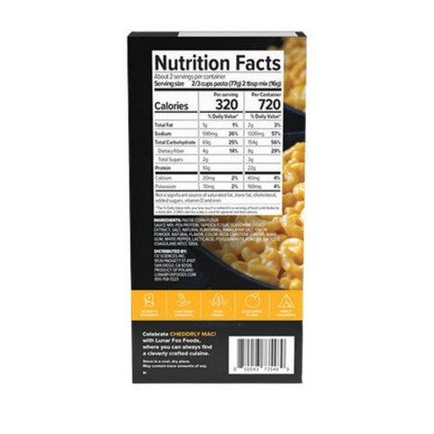 Lunar Fox Food, Cheddrly Mac Plant Based Mac And Cheese, 7.4 Oz Lunar Fox Food