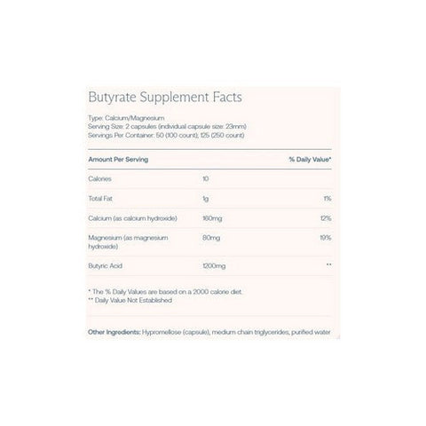 BodyBio, Calcium Magnesium Butyrate, 100 Capsules BodyBio