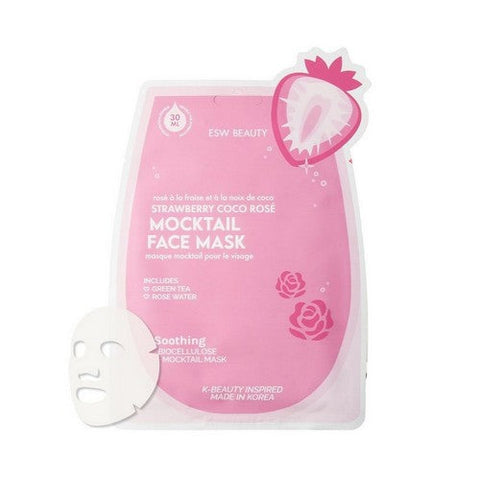 ESW Beauty, Soothing Biocellulose Mocktail Mask Strawberry Coco Rose, 30 Count