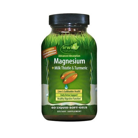 Irwin Naturals, Advanced Absorption Magnesium + Milk Thistle And Turmeric, 60 Count