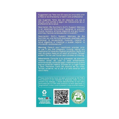 Bio Nutrition Inc, GLP-1 Support Wellness, 60 Capsules