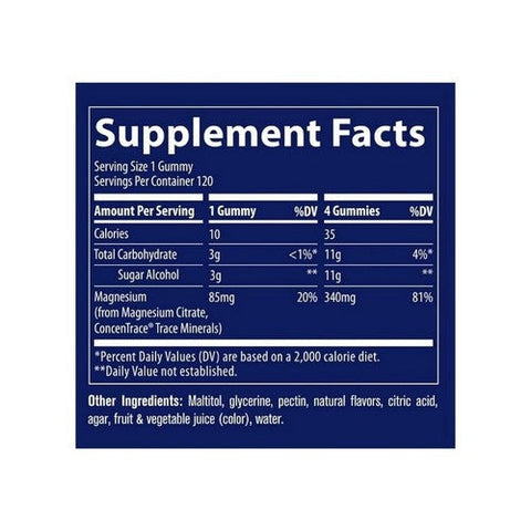 Trace Minerals, Magnesium Gummies Sugar Free Mixed Berry, 120 Count Trace Minerals