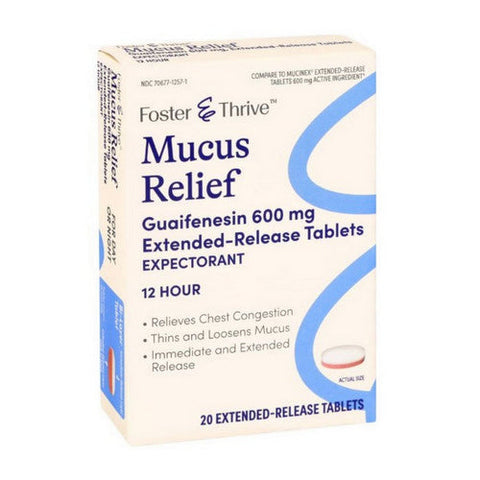 Foster And Thrive, Mucus Relief Extended Release Tablets, 20 Count Foster And Thrive