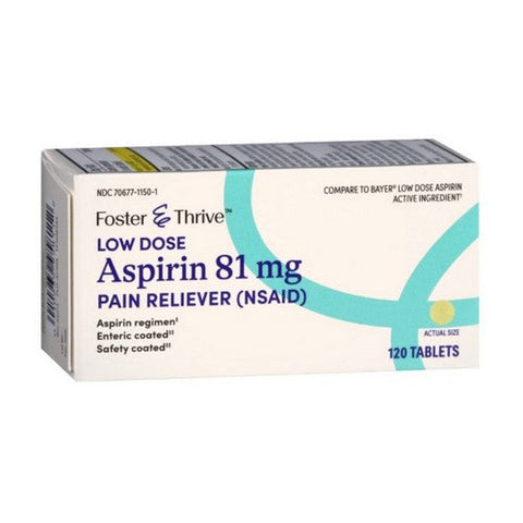 Foster And Thrive, Low Dose Aspirin, 81 Mg, 120 Tabs Foster And Thrive