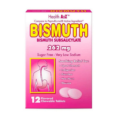 Health A2Z, Bismuth Subsalicylate, 12 Tabs Health A2Z