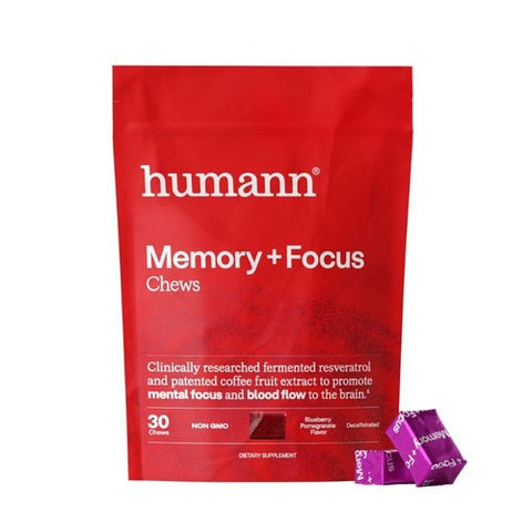Humann, SuperBeets Memory And Focus Chews Blueberry Pomegranate Flavor, 30 Count Humann