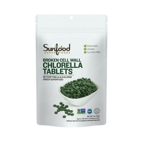 Sunfood Superfoods, Broken Cell Wall Chlorella Tablets, 4 Oz Sunfood Superfoods