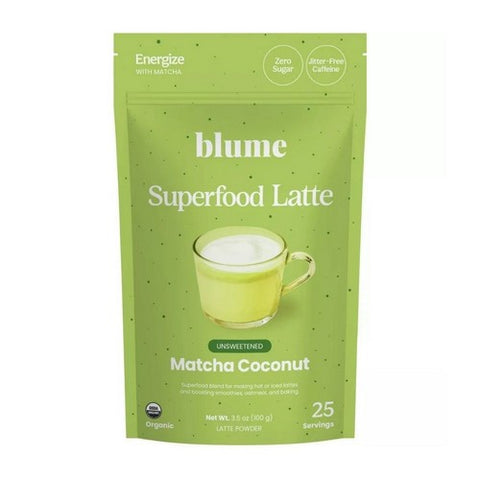 Superfood Latte Powder Matcha Coconut 3.5 Oz by Blume