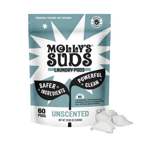 Laundry Detergent Pods Ultra-concentrated Unscented 60 Loads by Molly's Suds