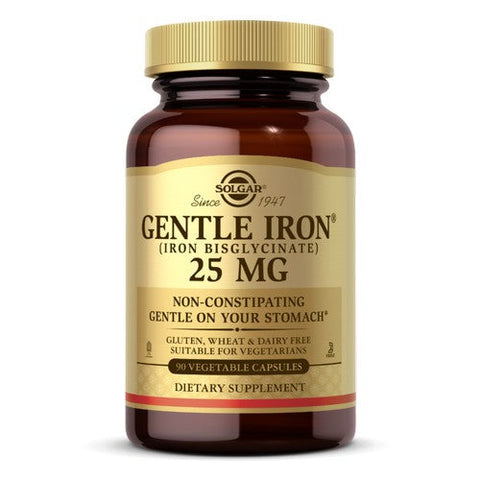 Solgar, Gentle Iron, 25 Mg, 90 Veg Caps Solgar