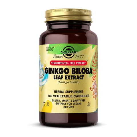 Solgar, SFP Ginkgo Biloba Leaf Extract Vegetable Capsules, 180 V Caps Solgar