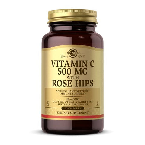 Solgar, Vitamin C With Rose Hips, 500 mg, 250 Tabs Solgar