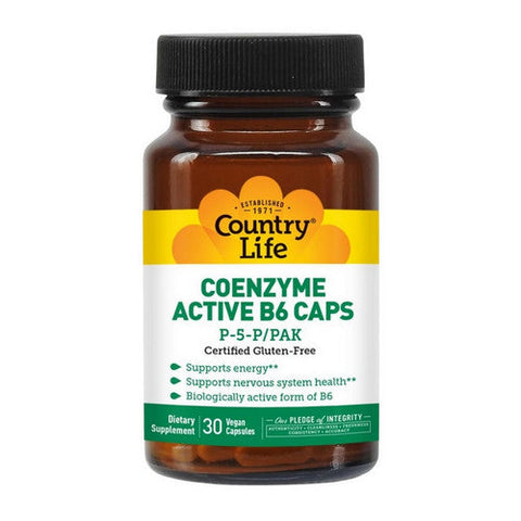 Country Life, Coenzyme Active B-6, 50 MG, 30 Caps Country Life