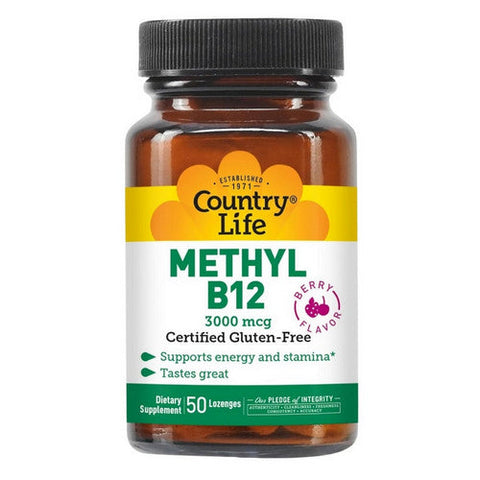 Country Life, Superior B-12 Berry Flavored, 3000 mcg, 50 Lozs Country Life