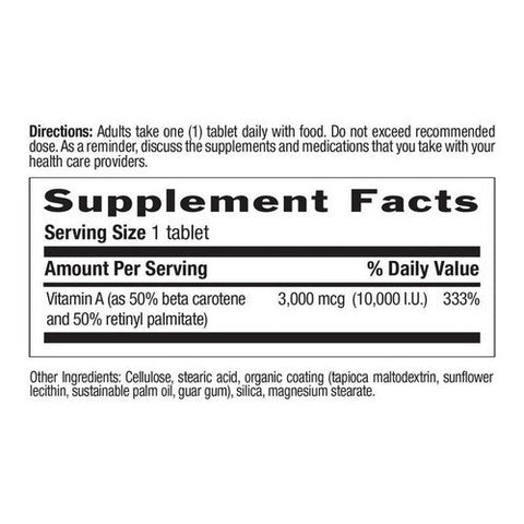 Country Life, Vitamin A 10,000 Units Dry, 100 Tabs Country Life