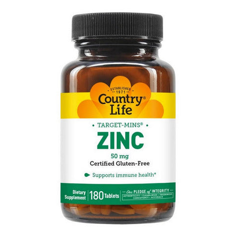 Country Life, Zinc Target-Mins, 50 mg, 180 Tabs Country Life