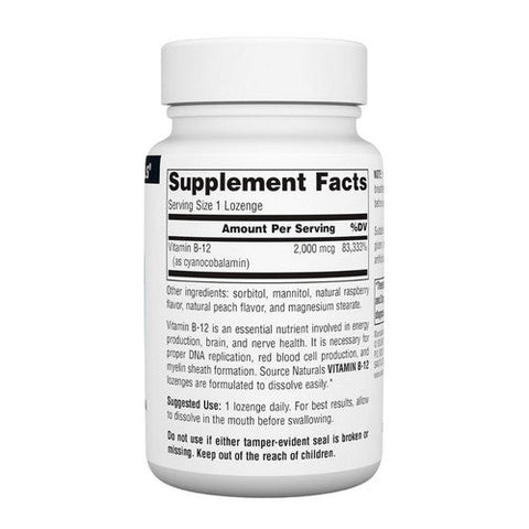 Source Naturals, Vitamin B-12, 2000 mcg, 100 Tabs Source Naturals