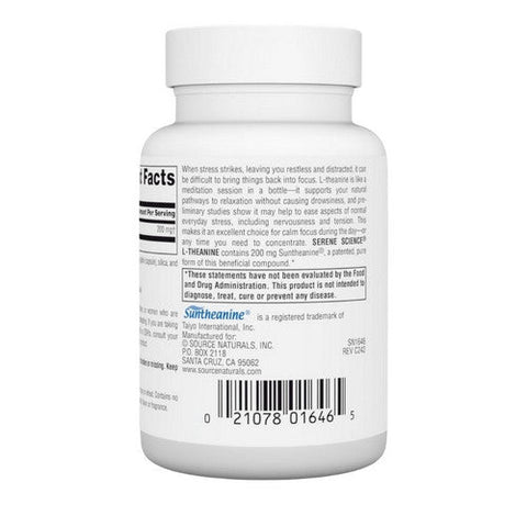 Source Naturals, L-Theanine, 200 mg, 60 Caps Source Naturals