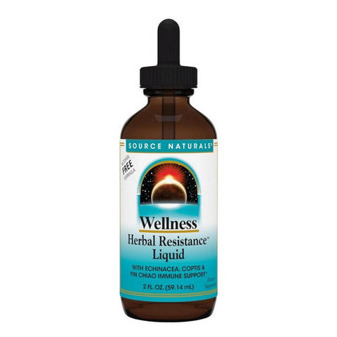 Source Naturals, Wellness Herbal Resistance Liquid Alcohol Free Formula, 2 Oz Source Naturals