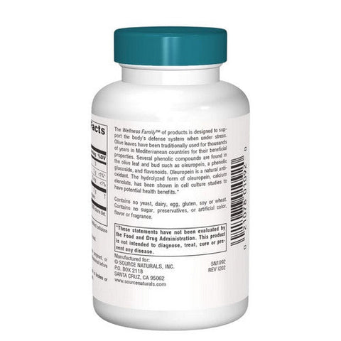 Source Naturals, Wellness Olive Leaf, 60 Tabs