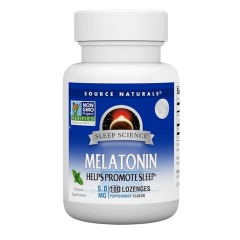 Source Naturals, Melatonin Peppermint, 5 Mg, Sublingual Peppermint 100 Tabs Source Naturals