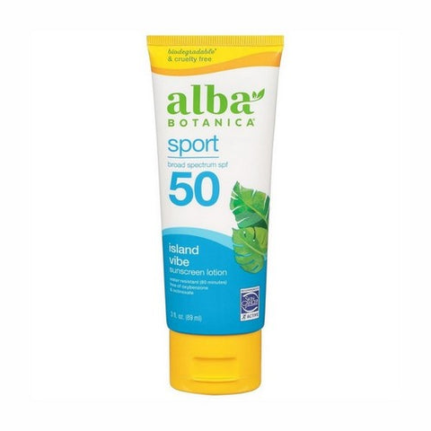 Alba Botanica, Broad Spectrum SPF 50 Sunscreen Lotion, 3 Oz Alba Botanica