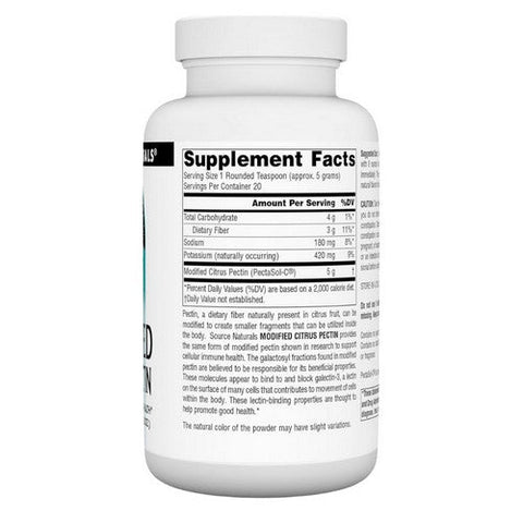 Source Naturals, Modified Citrus Pectin PectImmune, 100 Grams Source Naturals