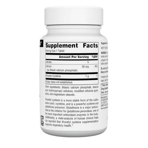 Source Naturals, N-Acetyl Cysteine, 1000 MG, 30 Tabs Source Naturals