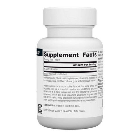 Source Naturals, N-Acetyl Cysteine, 600 MG, 30 Tabs Source Naturals