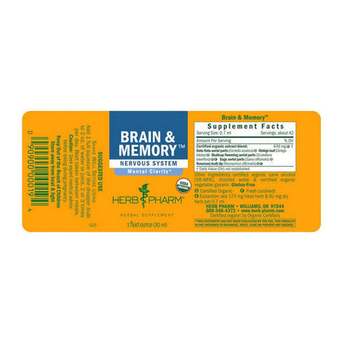 Herb Pharm, Brain & Memory Tonic, 1 oz