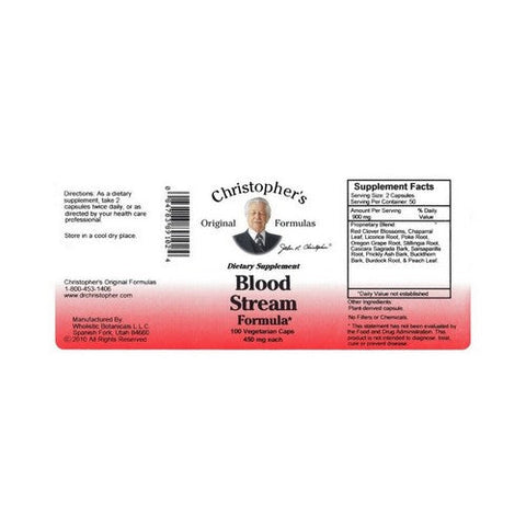 Christopher's Original Formulas, Blood Stream Formula, 100 Vegicaps Christopher's Original Formulas