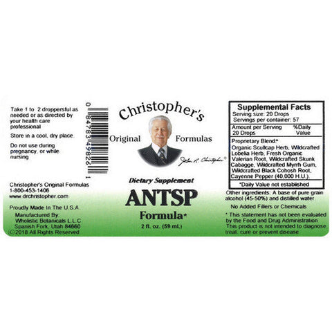 Dr. Christophers Formulas, Anti-Spasmodic Extract, 2 oz Dr. Christophers Formulas