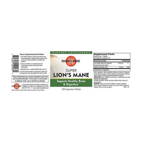 Maitake Mushroom Wisdom, Super Lion's Mane, 120 Veg Tabs Maitake Mushroom Wisdom