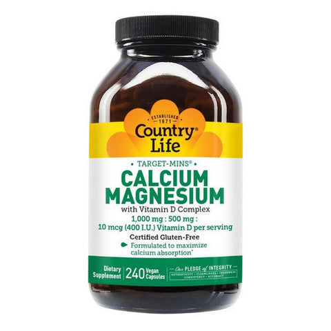 Country Life, Target-Mins Calcium-Magnesium with Vitamin D Complex, 240 Caps Country Life