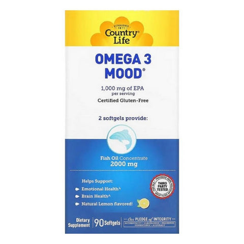 Country Life, Omega 3 Mood, 90 Softgels Country Life