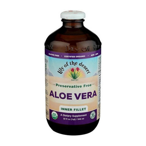 Lily Of The Desert, Aloe Vera Juice Inner Fillet Preservative Free, Preservative Free 32OZ Lily Of The Desert