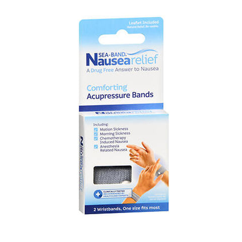 Sea-Band, Nausea Relief Comforting Acupressure Wristbands One Size, 1 Pair Sea-Band