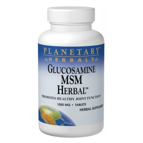 Planetary Herbals, Glucosamine MSM Herbal, 1000 Mg, 180 Tabs Planetary Herbals