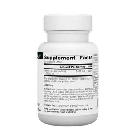 Source Naturals, Beta Carotene, 25000 IU, 100 Softgel Source Naturals