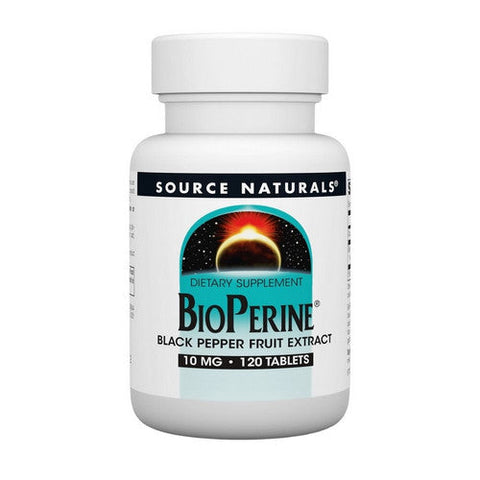 Source Naturals, Bioperine Black Pepper Fruit Extract, 10 MG, 120 Tabs Source Naturals