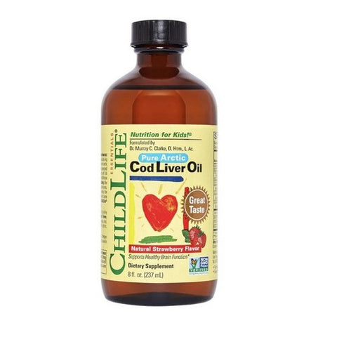 Child Life Essentials, Cod Liver Oil, STRAWBERRY, 8 OZ Child Life Essentials